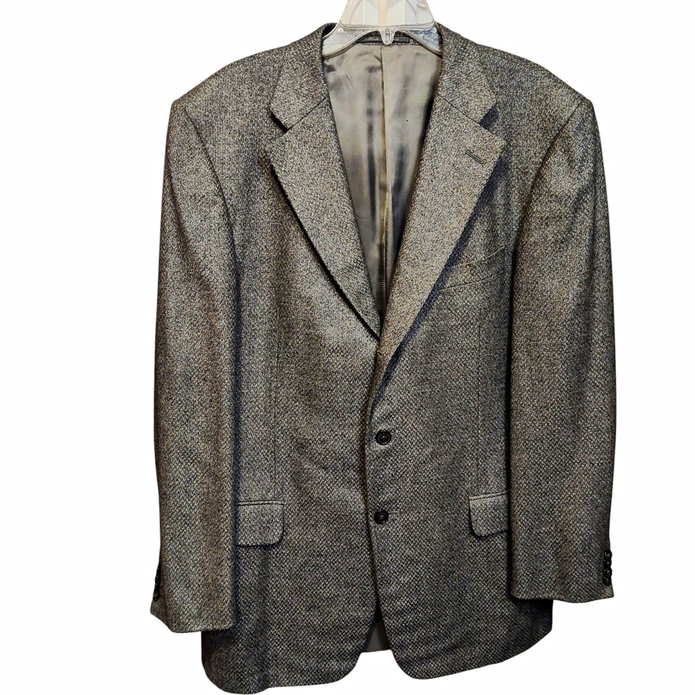 Ermenegildo Zegna Gray Herringbone Tweed Silk Cashmere Blazer Jacket Made Italy